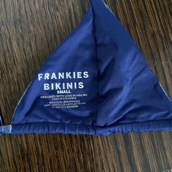 frankie’s bikinis triangle top in blue jean - Picture 4 of 4